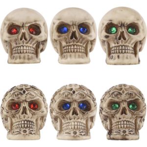 6 Piece Gemmed Skull Set