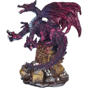 3 Headed Dragon Guarding Treasure Statue