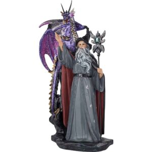 Dark Wizard and Dragon Statue