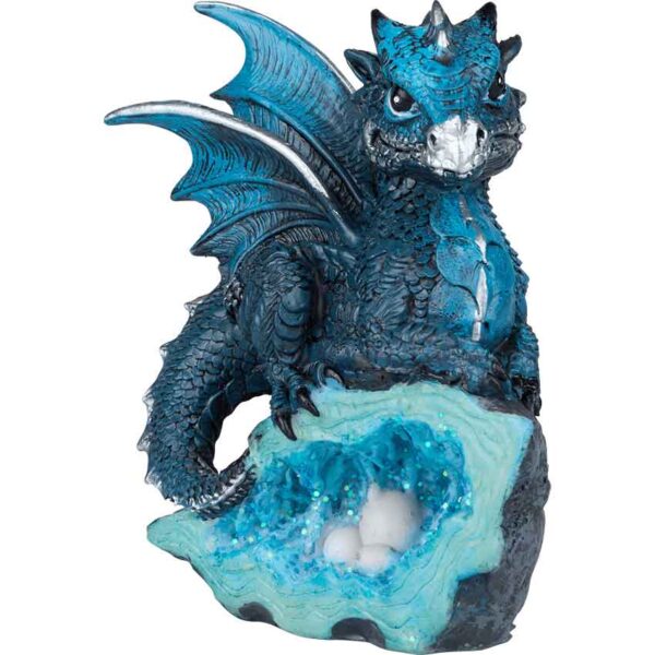 Blue Crystal Baby Dragon Statue