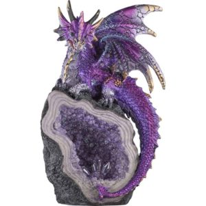 Elegant Purple Dragon Crystal Statue