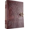 Large Leather Embossed Tree Of Life Journal With Lock