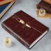 Wooden Peg Leather Journal