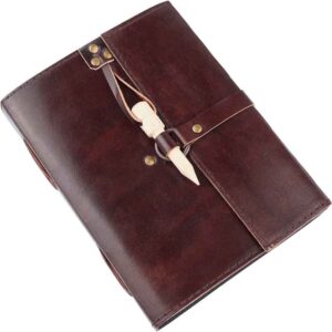 Wooden Peg Leather Journal