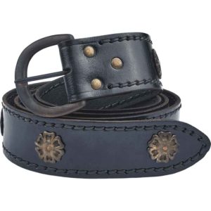 Medieval Leather Buckle Belt - Black - HW-700637 - Medieval Collectibles