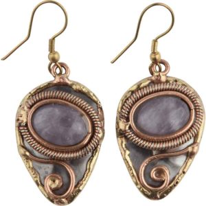 Mixed Metal Amethyst Earrings