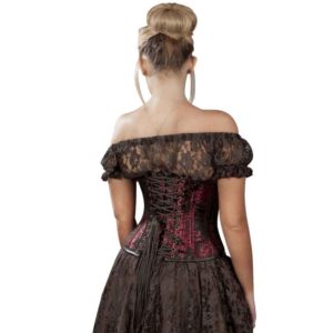 Petra Burgundy Taffeta Overbust Corset