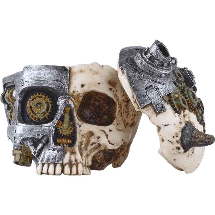 Steampunk Skull Trinket Box Ashtray Ash Tray Stash Statue :a