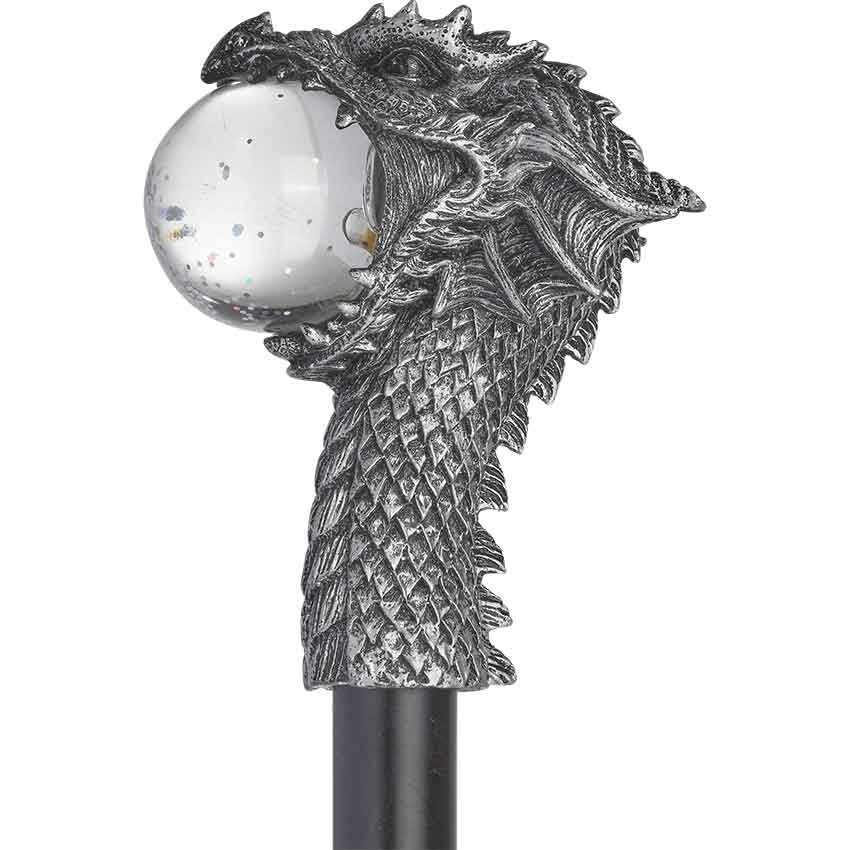 Cheap Silver Dragon Head Fashion Walking Stick Decorative Stick