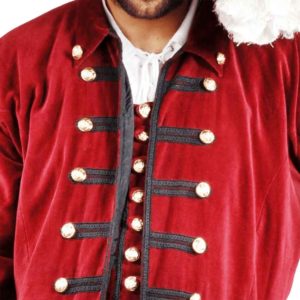 Plus Size Pirates Captain Benjamin Long Velvet Coat