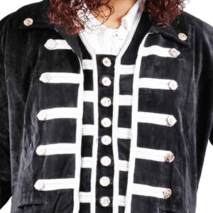 Plus Size Pirates Captain La Sage Elegant Black Velvet Coat