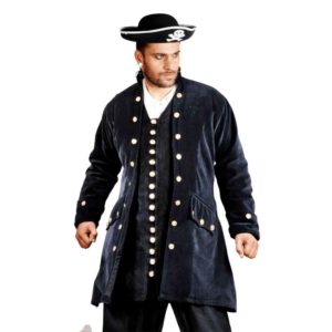 Pirates Captain De Lisle Black Velvet Coat