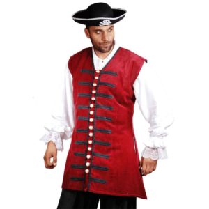 Plus Size Pirates Captain England Elegant Long Vest