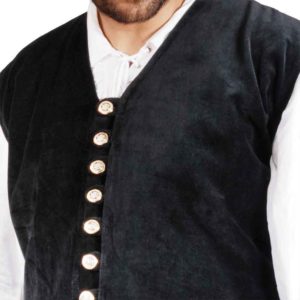 Plus Size Pirates Captain De Lisle Black Long Vest