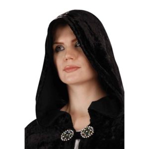 Fjell Faux Fur Trim Viking Cape - Black