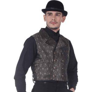 Black Double-Breasted Cavalier Vest