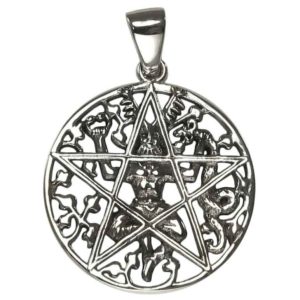 Silver Cernunnos Pentacle Pendant