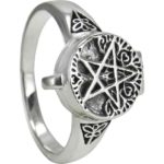 Sterling Silver Tree Pentacle Poison Ring