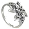 Silver Butterfly Pentagram Ring