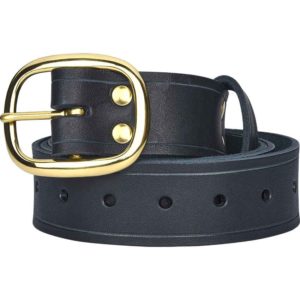 Medieval Leather Buckle Belt - Black - HW-700637 - Medieval Collectibles