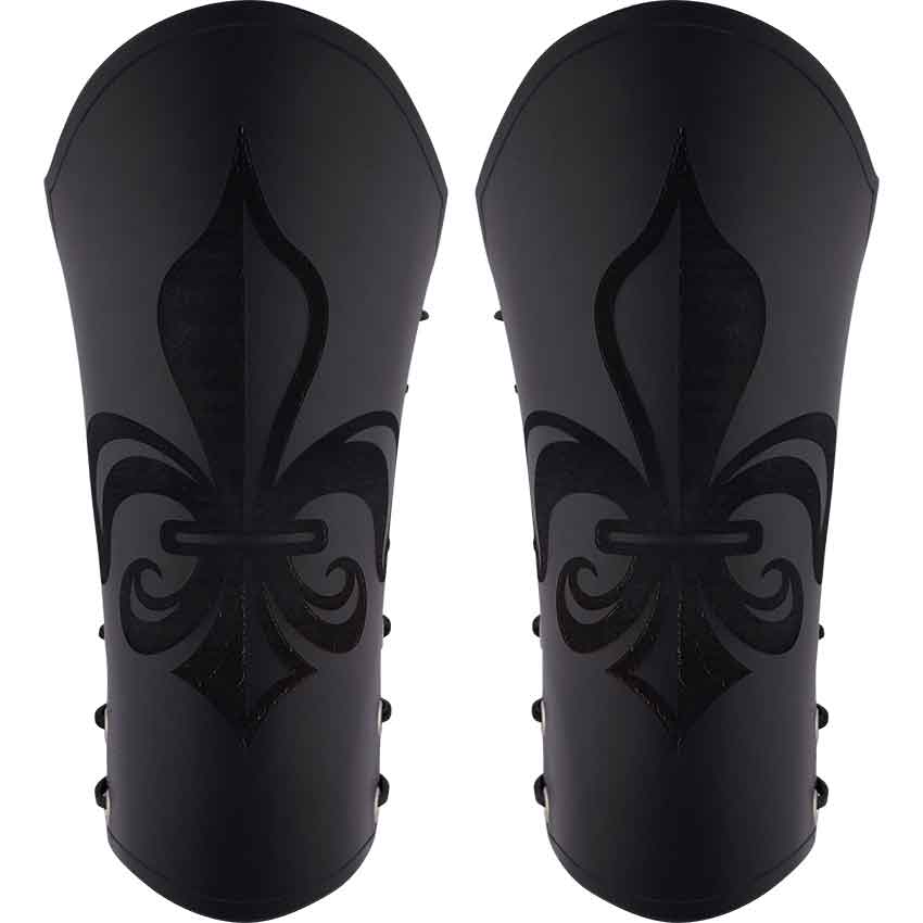 Engraved Fleur de Lis Bracers