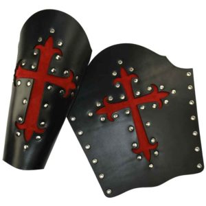 Gothic Cross Leather Arm Bracers