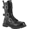 Three Buckle Gothic Calf Boots