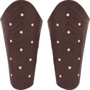 Brown Studded Leather Bracers