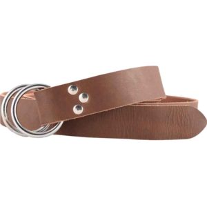 Double Ring Leather Belt - Brown