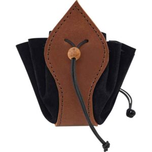 Leather Medieval Purse with Brown Trim