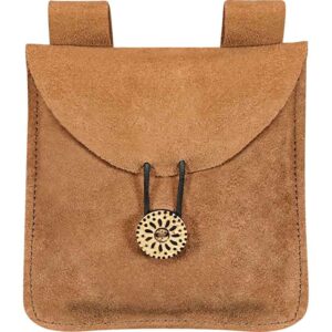 Medieval leather pouch medium - dark brown - The Dutch Tailorette