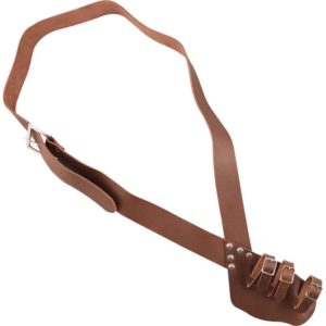 Triple Buckle Brown Leather Baldric