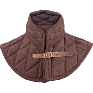 Brass Buckle Padded Collar - Brown