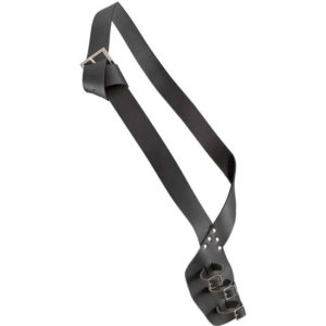 Triple Buckle Black Leather Baldric