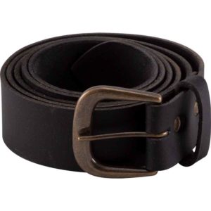 Knights Simple Medieval Leather Belt - Black