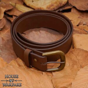 Knights Simple Medieval Leather Belt - Brown