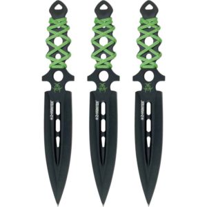 3 Piece Biohazard Dual Toned Leaf Blade Throwing Knives