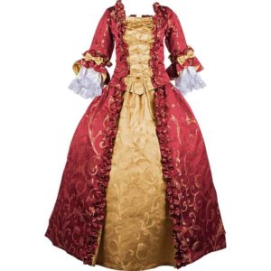 Red and Gold Baroque Renaissance Gown