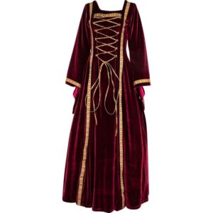 Ladies Medieval Dress with Shoulder Cape