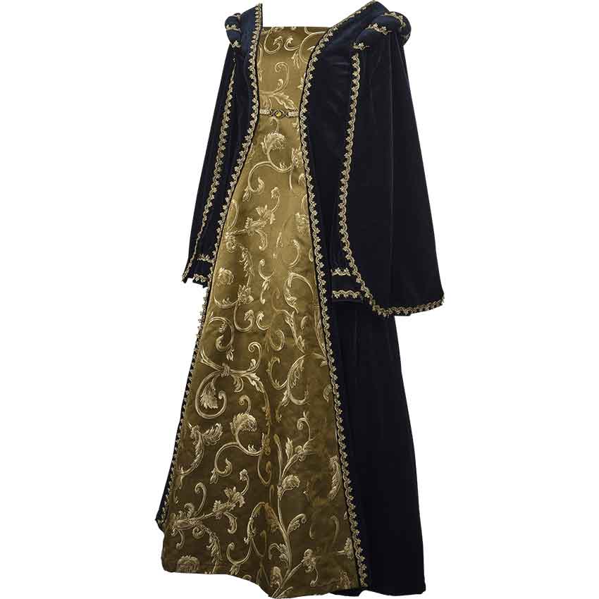 Black and gold Period Dress-Wm Pd Dr 1301-BB'20-Chest 36 – Costume