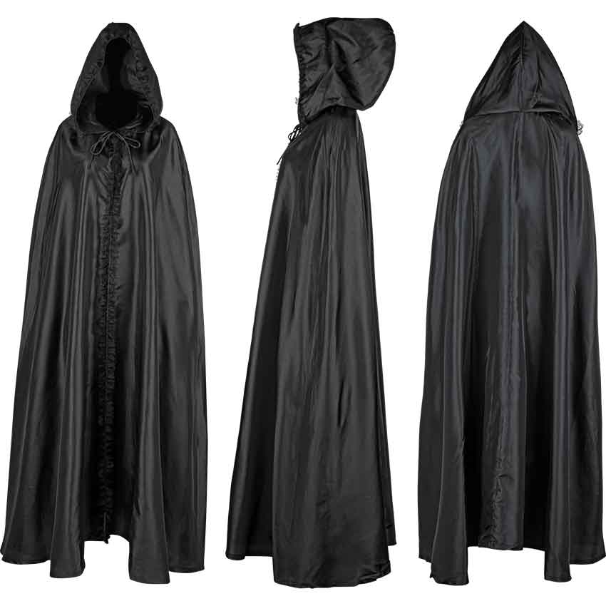 Hooded Royalty Robe, Black, off White or Red With Gold Greek Key