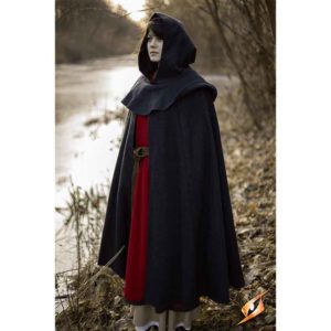 Women's Wool Cloak Coat with Hood, Maxi Hooded Cape for Winter, Plus Size Medieval Cloak