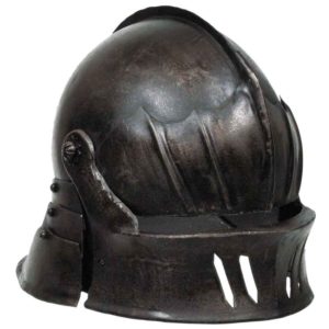 Gothic Sallet Helmet - Dark Metal Finish