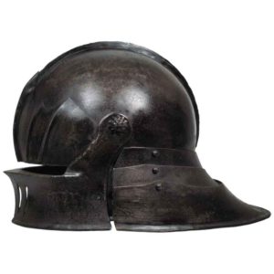 Gothic Sallet Helmet - Dark Metal Finish