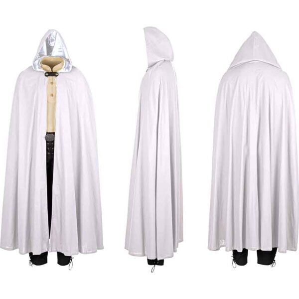 Medieval Hooded Cloak with Leather Fastener