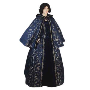 Womens Short Hooded Brocade Cape