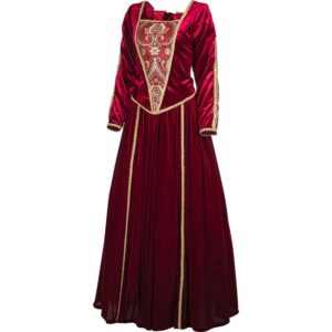 Red and Gold Tudor Dress