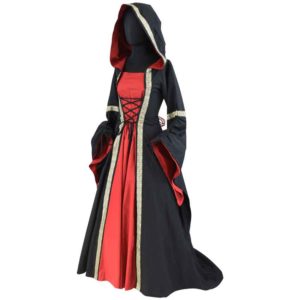 Hooded Renaissance Dress with Train