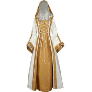 Hooded Renaissance Sorceress Dress - White