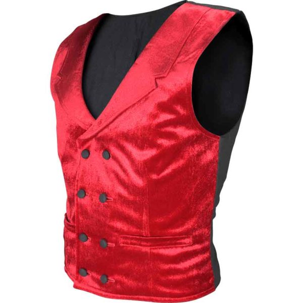 Gentlemens Velvet Double Breasted Vest